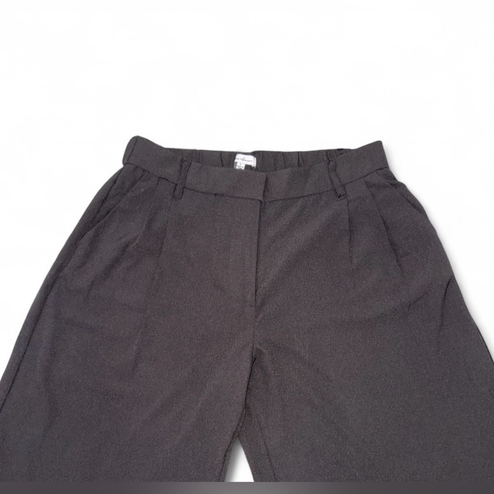 Hunter & Brown Black Bermuda Shorts High Waist Pleated Elastic Back L - Picture 5 of 11